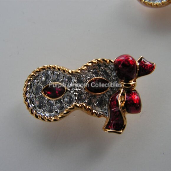 Swarovski Crystal Mask Tac Pins Set of 3 SCS 1999-2000-2001 Masquerade Trilogy - Picture 3 of 4